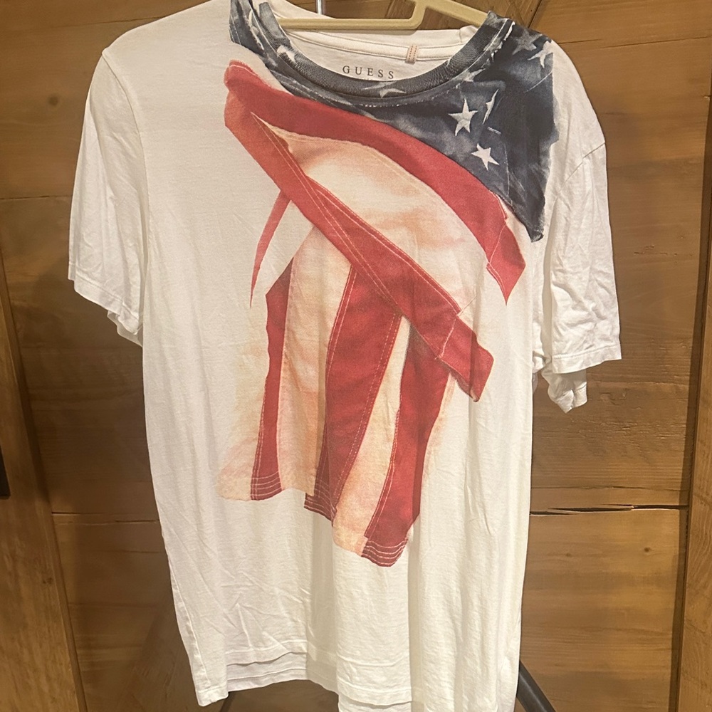 Guess Patriotic Short Sleeve Tee - Red, White, and Blue